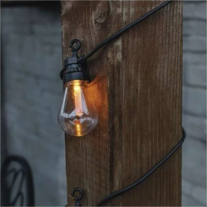 LED-solcellsdriven dekorationsslinga 10xLED/0,6W/1,2V 4,5m IP44 800 mAh