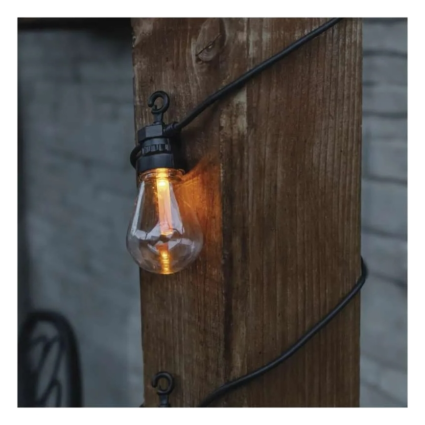 LED-solcellsdriven dekorationsslinga 10xLED/0,6W/1,2V 4,5m IP44 800 mAh