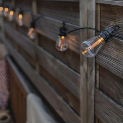 LED-solcellsdriven dekorationsslinga 10xLED/0,6W/1,2V 4,5m IP44 800 mAh