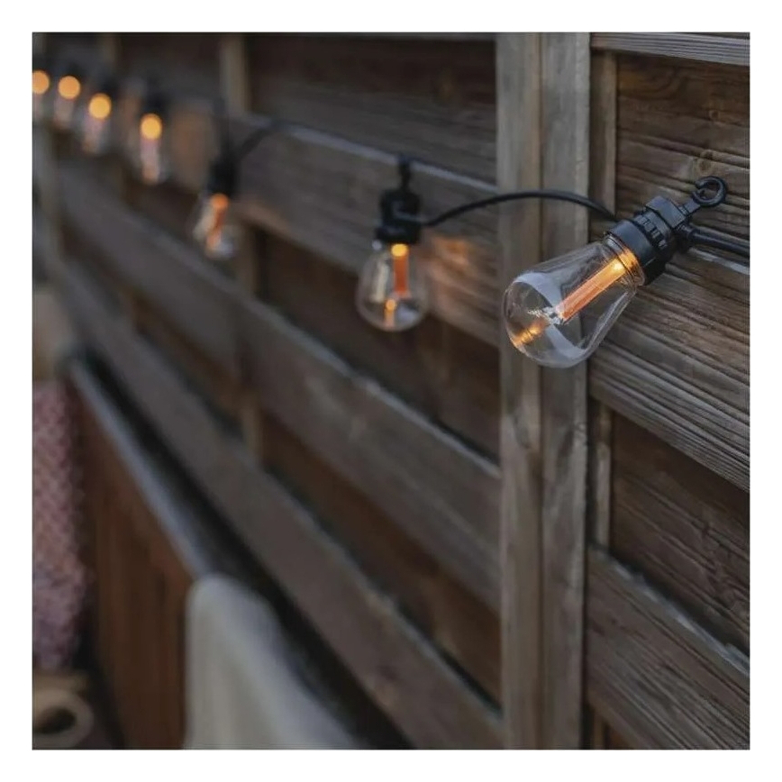 LED-solcellsdriven dekorationsslinga 10xLED/0,6W/1,2V 4,5m IP44 800 mAh