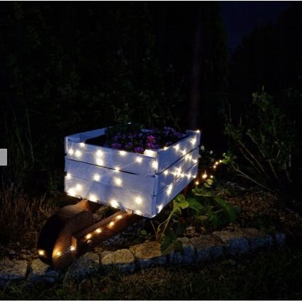 LED solcellsdriven dekorationsslinga 200×LED/1,2 V 800 mAh 12 m IP44 svart