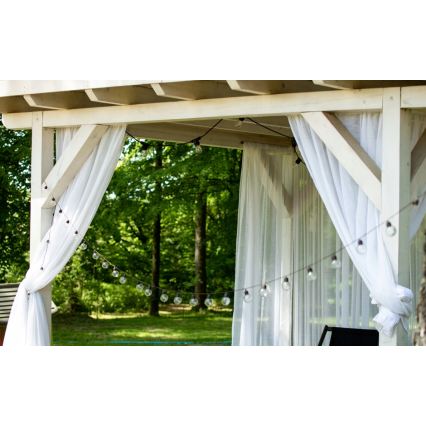 LED solcellsdriven dekorationsslinga 20x LED / 8 funktioner 500 mAh 7,6 m IP67 varmvit