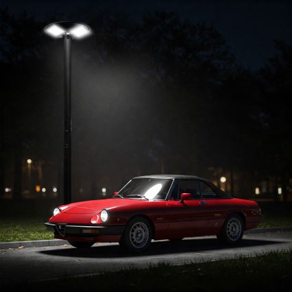 Dimbar LED-solcellsgatlampa med sensor LED/15W/6V 11000 mAh 6500K IP65 svart + fjärrkontroll
