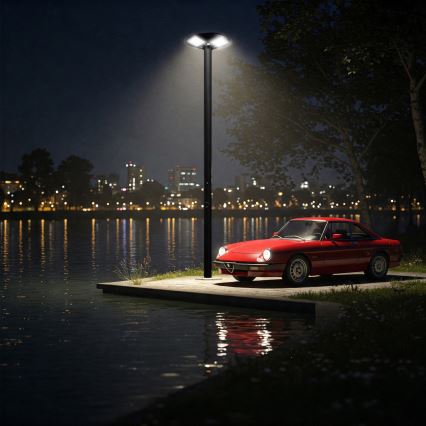 Dimbar LED-solcellsgatlampa med sensor LED/15W/6V 11000 mAh 6500K IP65 svart + fjärrkontroll