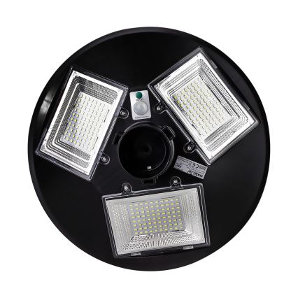 Dimbar LED-solcellsgatlampa med sensor LED/15W/6V 11000 mAh 6500K IP65 svart + fjärrkontroll