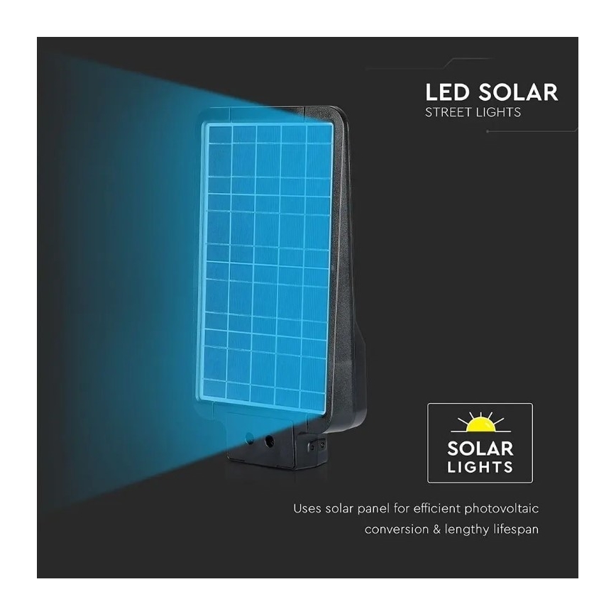 LED-solcellsdriven gatlampa med sensor LED/15W/7,4V 4000K IP65 10800 mAh