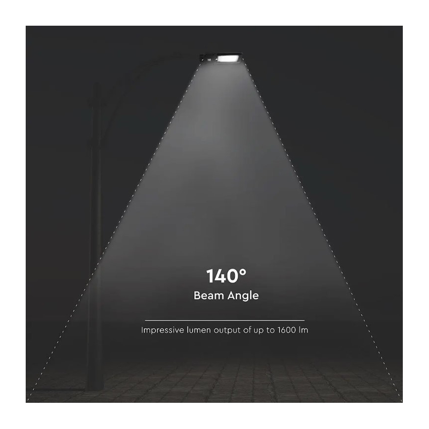 LED-solcellsdriven gatlampa med sensor LED/15W/7,4V 4000K IP65 10800 mAh