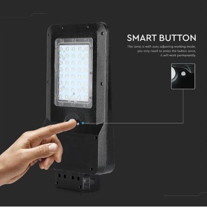LED-solcellsdriven gatlampa med sensor LED/15W/7,4V 4000K IP65 10800 mAh