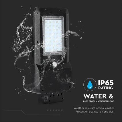 LED-solcellsdriven gatlampa med sensor LED/15W/7,4V 4000K IP65 10800 mAh
