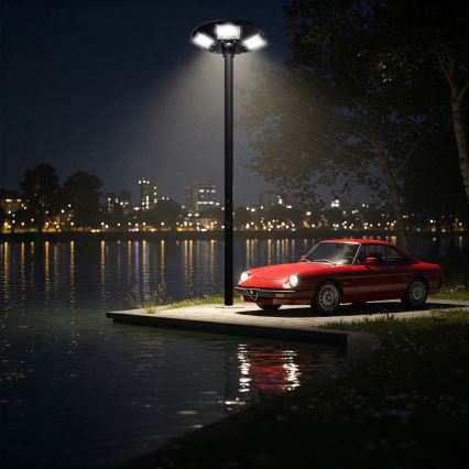 LED dimbar solcellsgatulampa med sensor LED/22W/6V 18000 mAh 6500K IP65 svart + fjärrkontroll