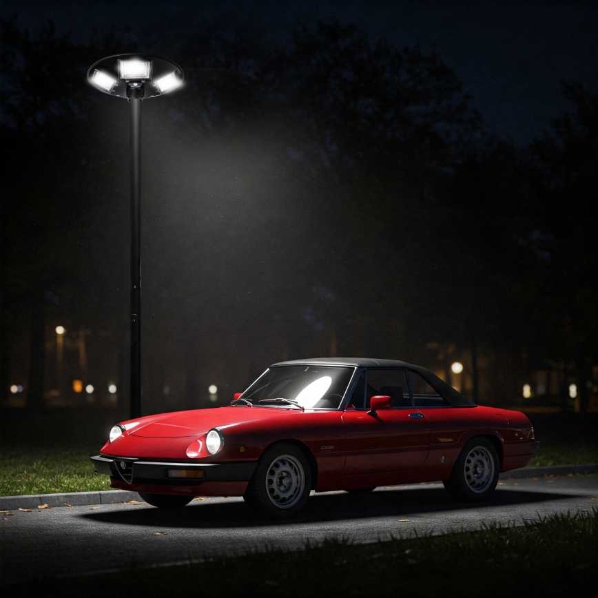 LED dimbar solcellsgatulampa med sensor LED/22W/6V 18000 mAh 6500K IP65 svart + fjärrkontroll