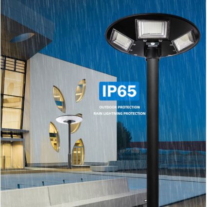 LED dimbar solcellsgatulampa med sensor LED/22W/6V 18000 mAh 6500K IP65 svart + fjärrkontroll