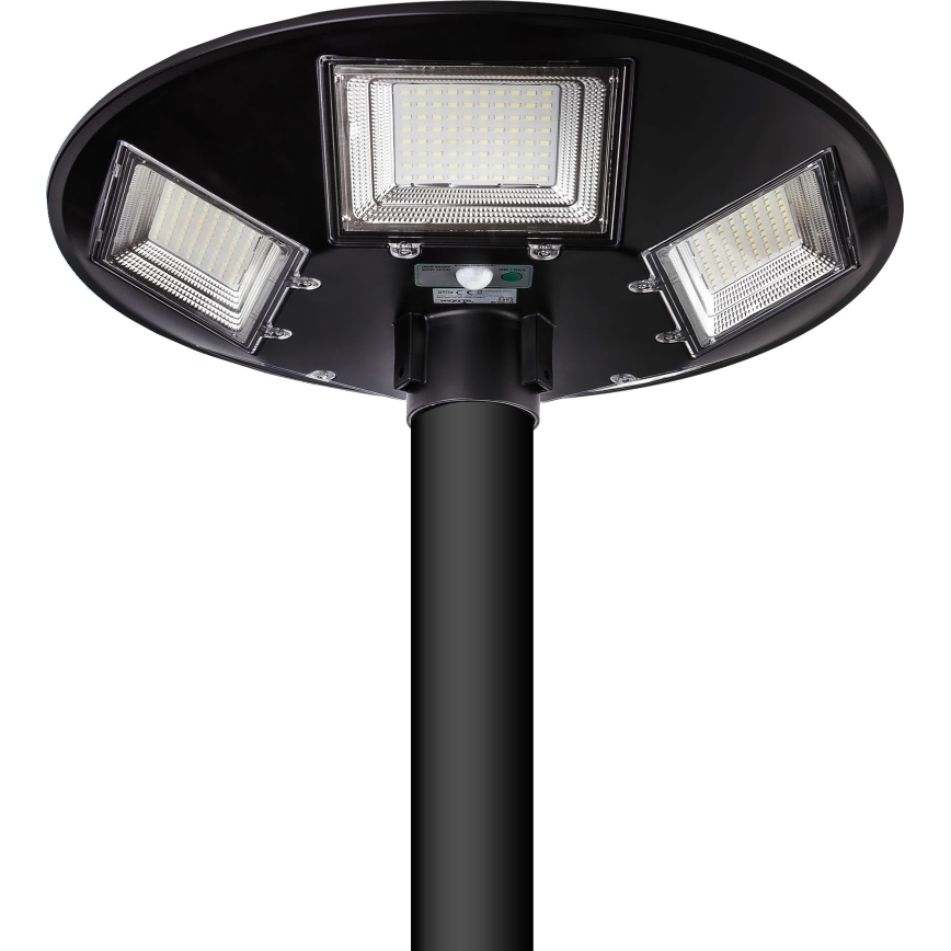 LED dimbar solcellsgatulampa med sensor LED/22W/6V 18000 mAh 6500K IP65 svart + fjärrkontroll