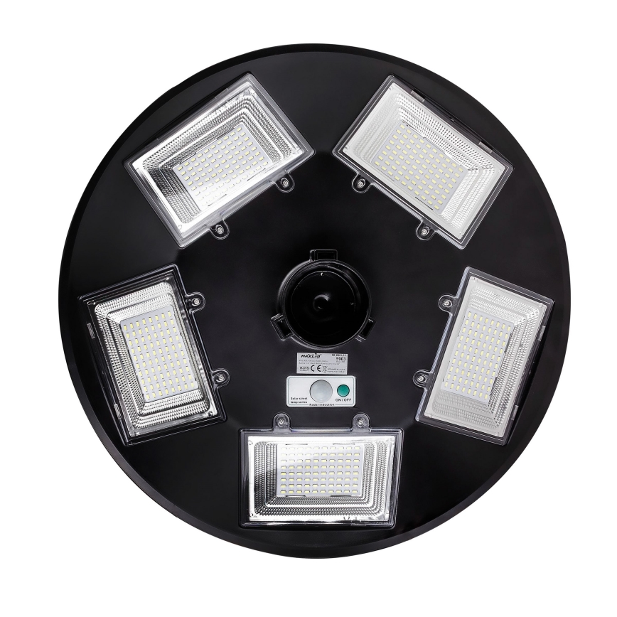 LED dimbar solcellsgatulampa med sensor LED/22W/6V 18000 mAh 6500K IP65 svart + fjärrkontroll