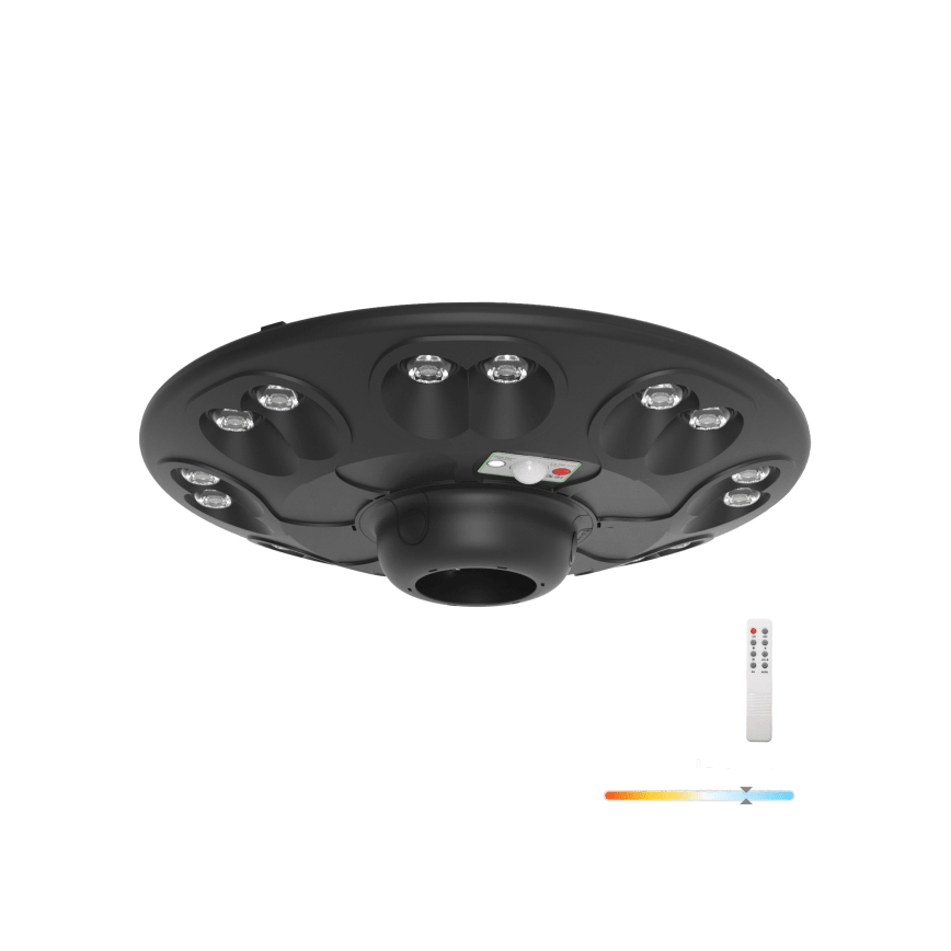 LED-solcellsdriven gatulampa med sensor LUVIA LED/15W/3,2V 6500K IP54 5400 mAh + fjärrkontroll