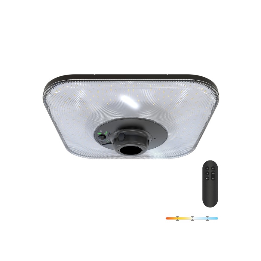 LED-solcellsgatulampa med sensor SOLSUMI LED/25W/3,2V 3000/4000/6500K IP54 24000 mAh + fjärrkontroll
