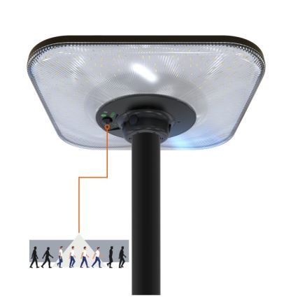 LED-solcellsgatulampa med sensor SOLSUMI LED/25W/3,2V 3000/4000/6500K IP54 24000 mAh + fjärrkontroll