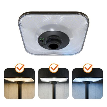 LED-solcellsgatulampa med sensor SOLSUMI LED/25W/3,2V 3000/4000/6500K IP54 24000 mAh + fjärrkontroll