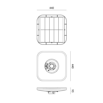 LED-solcellsgatulampa med sensor SOLSUMI LED/25W/3,2V 3000/4000/6500K IP54 24000 mAh + fjärrkontroll
