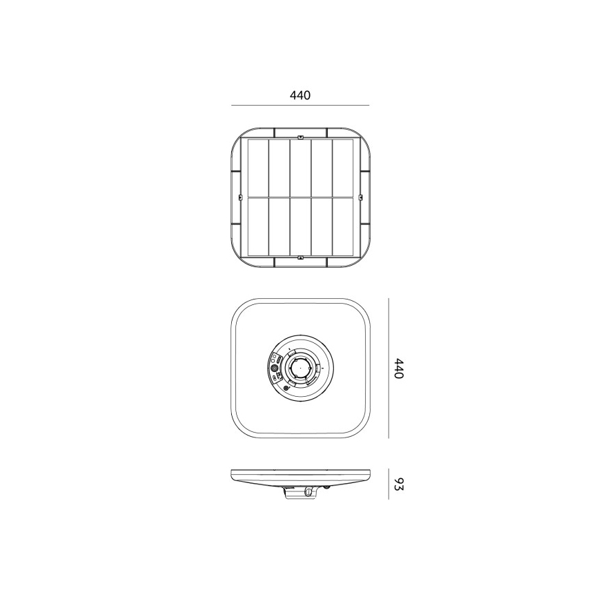 LED-solcellsgatulampa med sensor SOLSUMI LED/25W/3,2V 3000/4000/6500K IP54 24000 mAh + fjärrkontroll