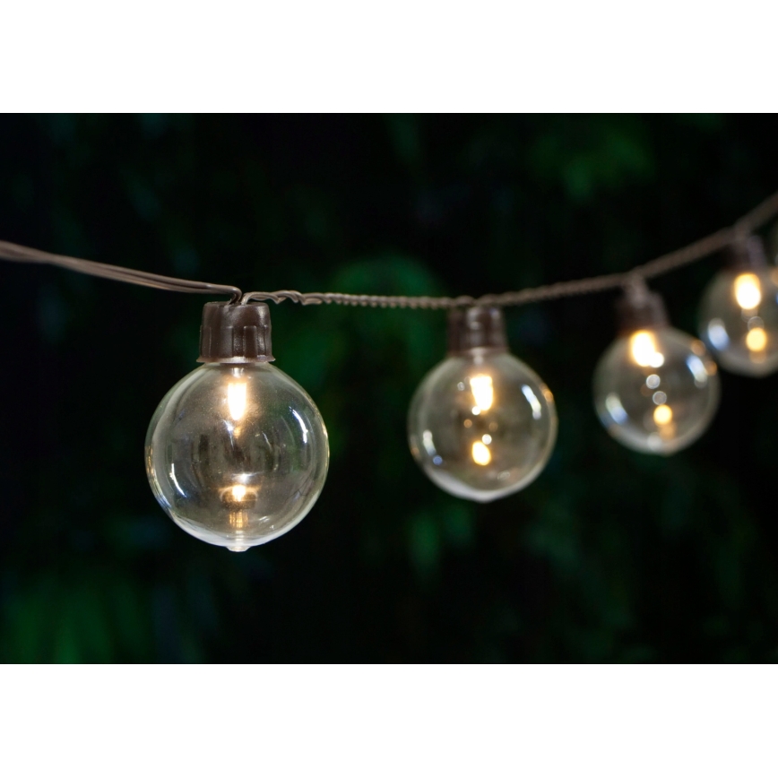LED solcellsdriven ljusslinga 20x LED/8 funktioner 500 mAh 7,6 m IP67 varmvit
