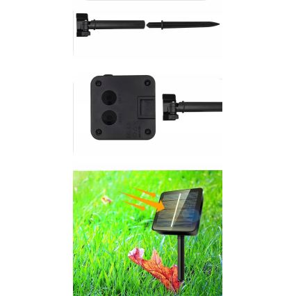 LED solcellsdriven ljusslinga 30xLED/8 funktioner 500 mAh 6,5 m IP67 varmvit