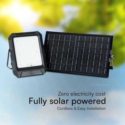 LED-solcellsreflektor LED/15W/3,7V IP65 4000K 12000 mAh svart + fjärrkontroll