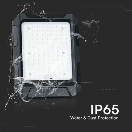 LED-solcellsreflektor LED/15W/3,7V IP65 4000K 12000 mAh svart + fjärrkontroll