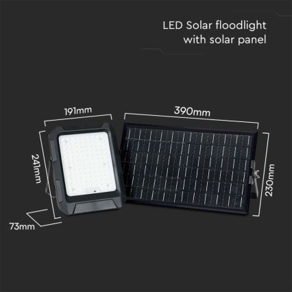 LED-solcellsreflektor LED/15W/3,7V IP65 4000K 12000 mAh svart + fjärrkontroll