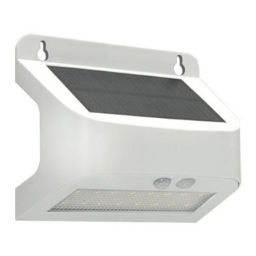 LED-solcellsdriven väggarmatur med sensor SOLTO LED/6W/3,7V 4000K IP54 2400 mAh vit