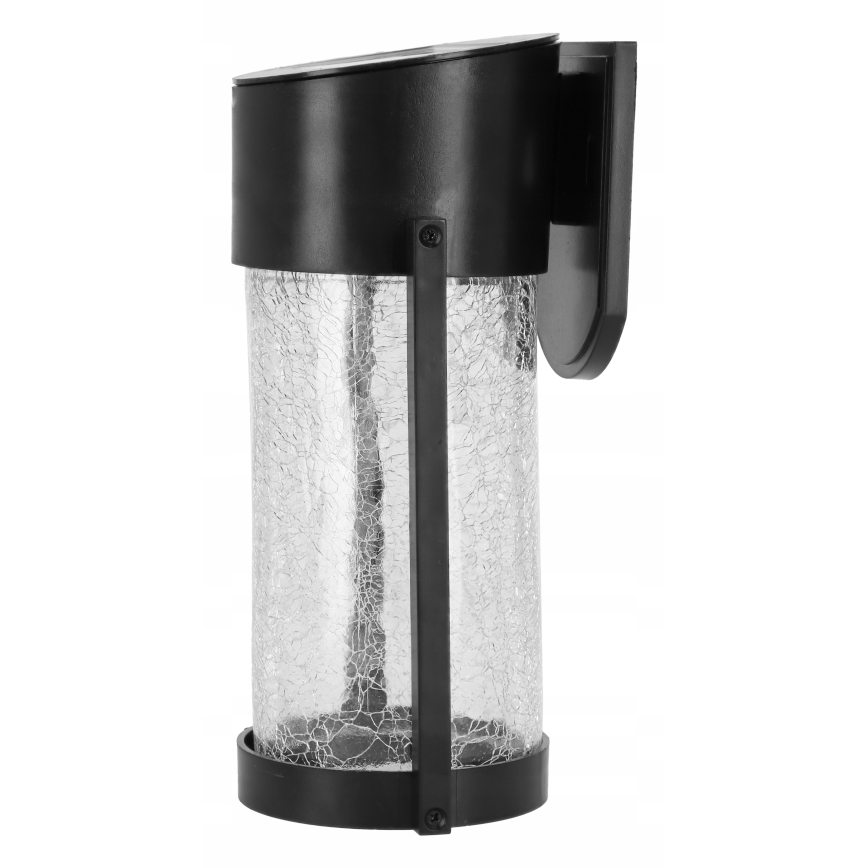 LED solcellsdriven vägglampa LED/3,7V 300 mAh IP44 svart