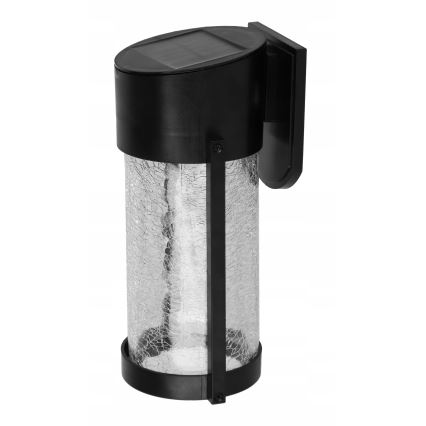 LED solcellsdriven vägglampa LED/3,7V 300 mAh IP44 svart