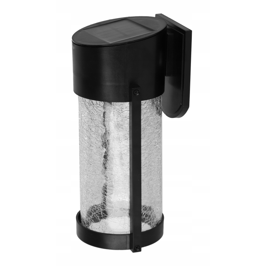 LED solcellsdriven vägglampa LED/3,7V 300 mAh IP44 svart