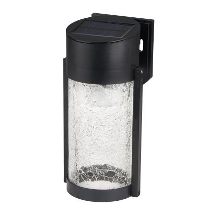 LED solcellsdriven vägglampa LED/3,7V 300 mAh IP44 svart