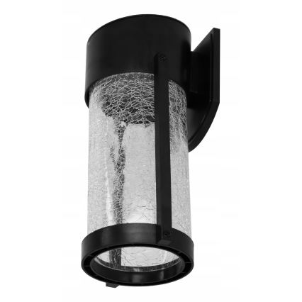 LED solcellsdriven vägglampa LED/3,7V 300 mAh IP44 svart