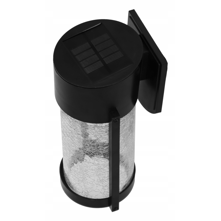 LED solcellsdriven vägglampa LED/3,7V 300 mAh IP44 svart