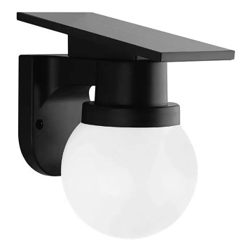 LED solcellsdriven vägglampa LED/3,7V 3000/4000/6400K IP54 1800 mAh svart + fjärrkontroll