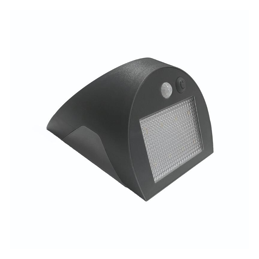 LED-solcellsvägglampa med sensor LED/3W/3,7V 3000/4000K 1200 mAh IP54 antracit
