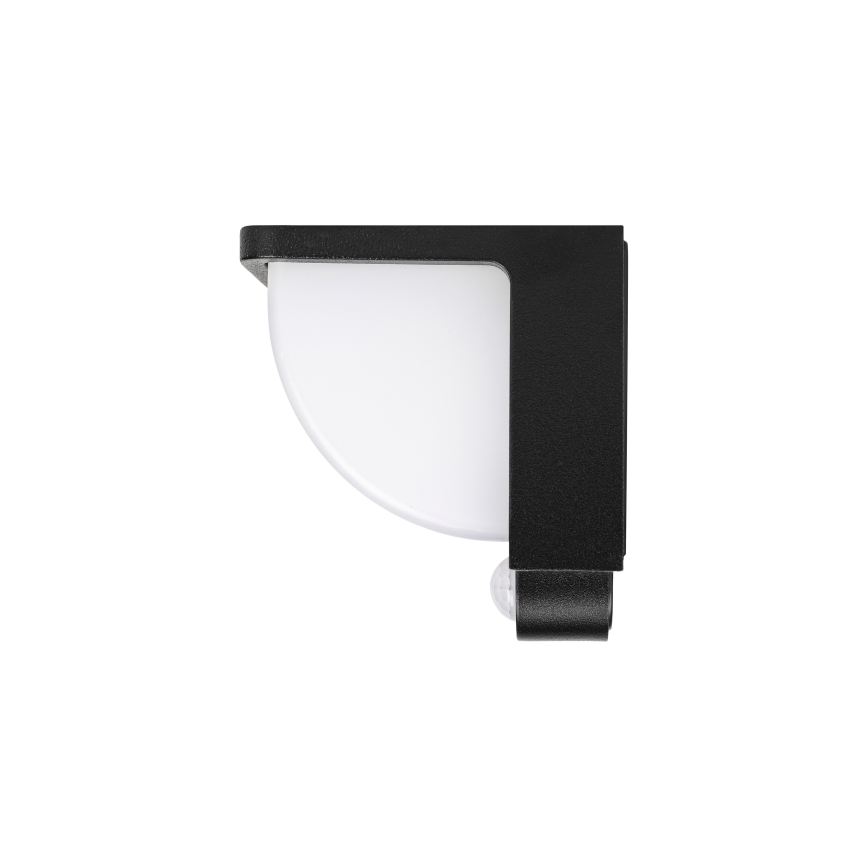 LED-solcells-vägglampa med rörelse- och skymningssensor LED/3W/3,7V IP54 1500 mAh svart