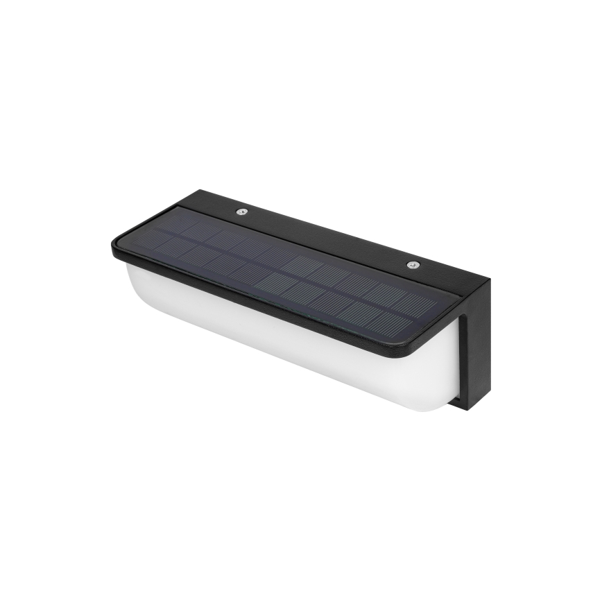 LED-solcells-vägglampa med rörelse- och skymningssensor LED/3W/3,7V IP54 1500 mAh svart