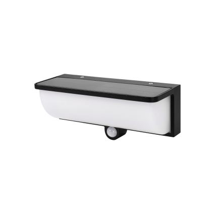 LED-solcells-vägglampa med rörelse- och skymningssensor LED/3W/3,7V IP54 1500 mAh svart