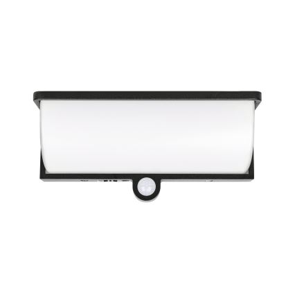 LED-solcells-vägglampa med rörelse- och skymningssensor LED/3W/3,7V IP54 1500 mAh svart