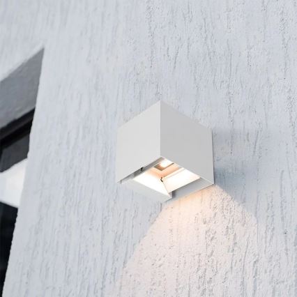 LED solcellsvägglampa med sensor LED/9W/3,7V 3000/4000/5000K IP65 2600 mAh vit