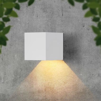 LED solcellsvägglampa med sensor LED/9W/3,7V 3000/4000/5000K IP65 2600 mAh vit