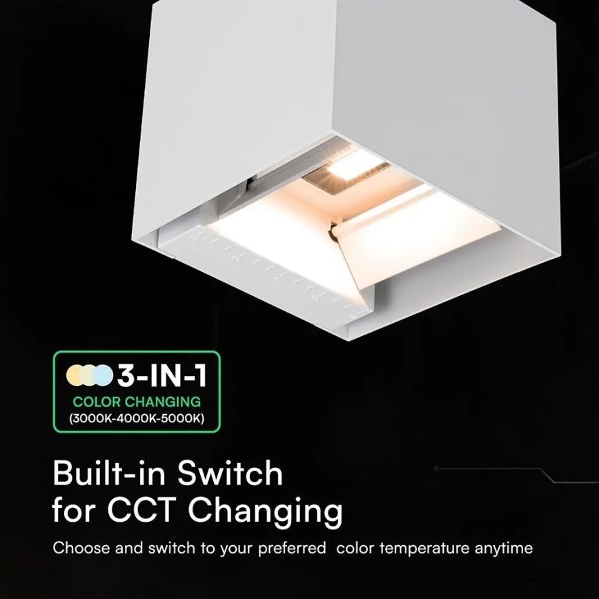 LED solcellsvägglampa med sensor LED/9W/3,7V 3000/4000/5000K IP65 2600 mAh vit