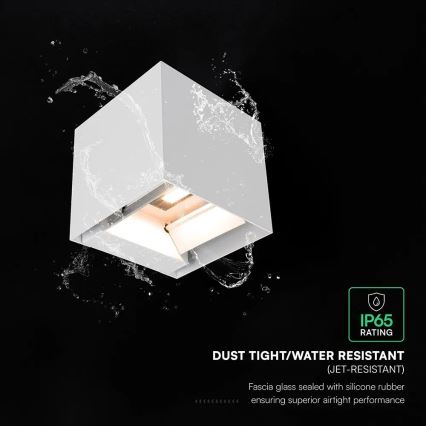 LED solcellsvägglampa med sensor LED/9W/3,7V 3000/4000/5000K IP65 2600 mAh vit