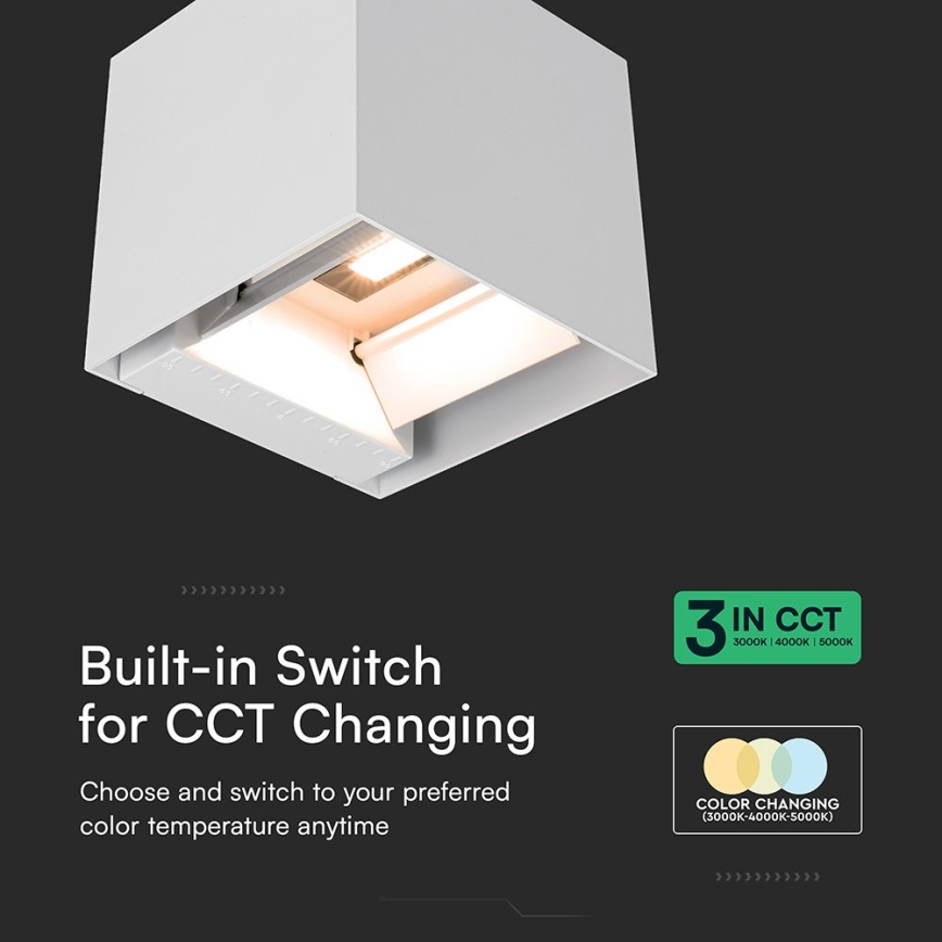 LED-solcellsvägglampa med sensor LED/9W/5V 3000/4000/5000K IP65 2600 mAh vit
