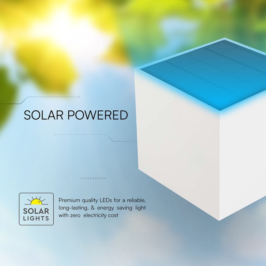 LED-solcellsvägglampa med sensor LED/9W/5V 3000/4000/5000K IP65 2600 mAh vit