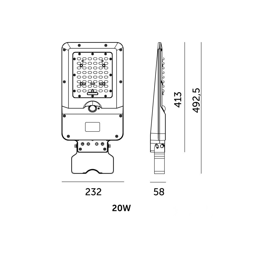 LED solcellsdriven gatulampa med sensor STREET LED/20W/7,4V 3000/4000/6000K IP65 5400 mAh