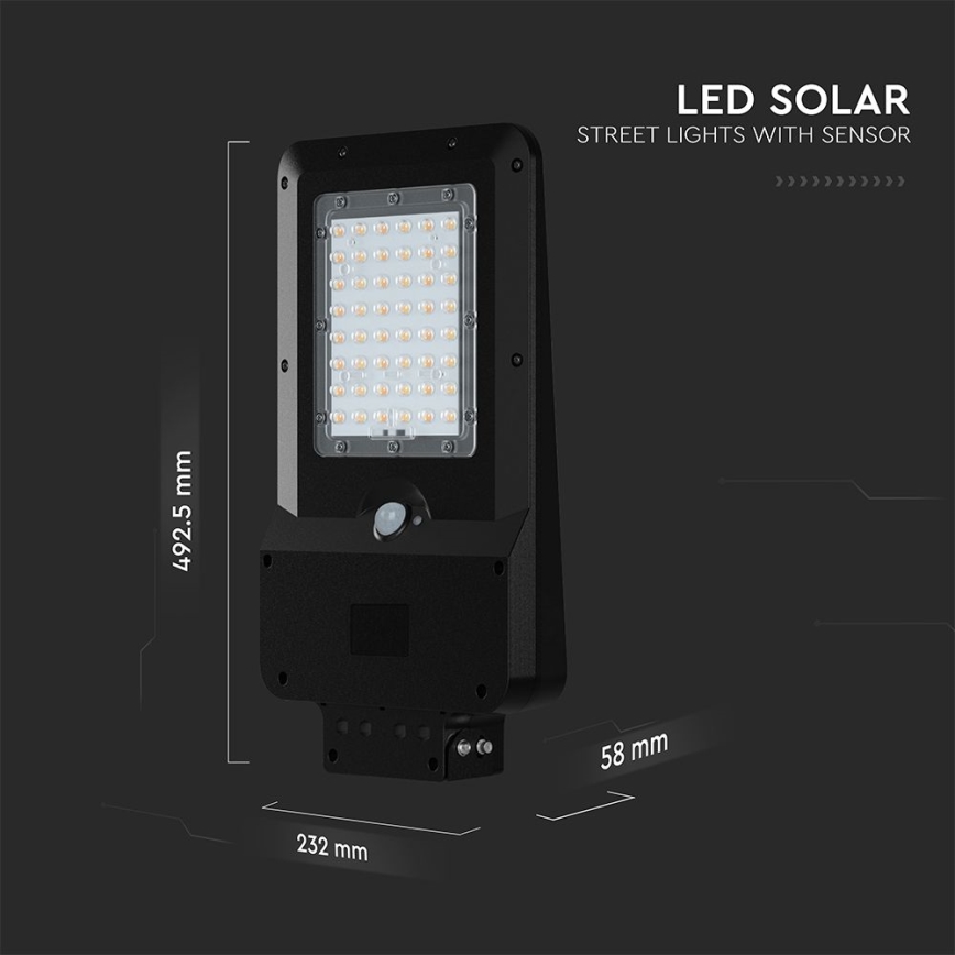 LED-solcellsgatulampa med sensor LED/20W/7,4V IP65 5400 mAh